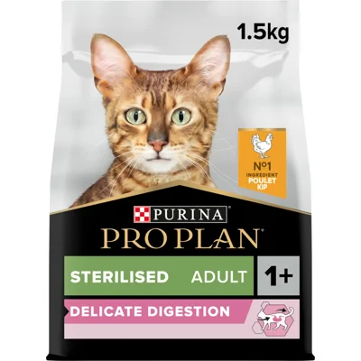 6x Pro Plan Adult Sterilised Delicate Digest Kip 1,5 kg
