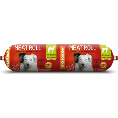 Fokker Meat Roll Hondenvoer Nat Hert - Zalm 800 gr