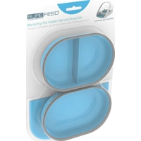 SureFeed Set van matje, enkel-/ gedeeld bakje - Blauw
