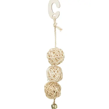 Trixie Rotan Bal met Klokje - 3 stuks - 24 cm