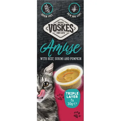 Voskes Kattensnack Triple Layer Rund-Sumiri-Pompoen 7x30 gr