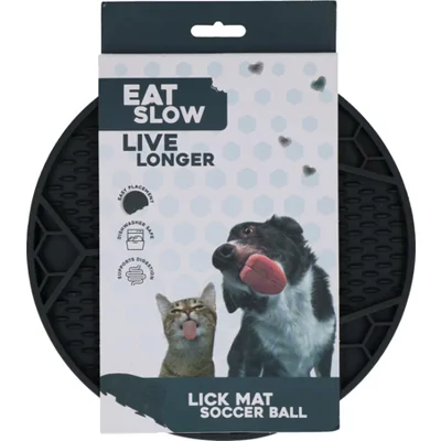 Eat Slow Live Longer Likmat Voetbal - Zwart - Ø 22 cm
