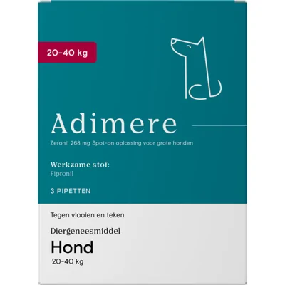 Adimere tegen vlooien en teken - hond (20-40 kg) - 3 pipetten