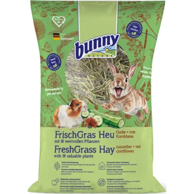 Bunny Nature Knaagdiervoer Vers Gras Hooi Komkommer&Rode Korenbloem 500 gr