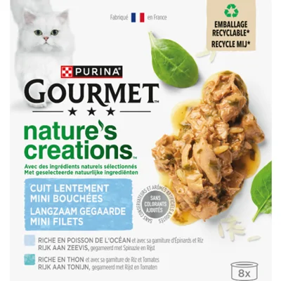 GOURMET Nature's Creations Zeevis, Tonijn kattenvoer nat 8x85gr