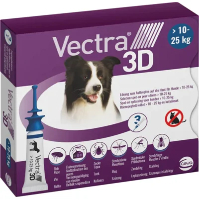 Vectra 3D 3 pipetten voor gemiddelde honden (10-25kg)