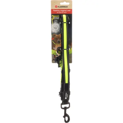 Jogginglijn met heupriem Flitzy zwart/geel (105-175 cm/ 70-160 cm) Per stuk