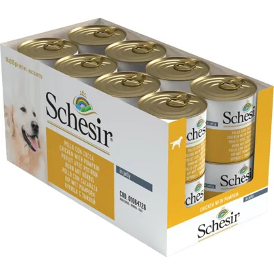 16x Schesir Hondenvoer Kip Pompoen in Gelei 285 gr