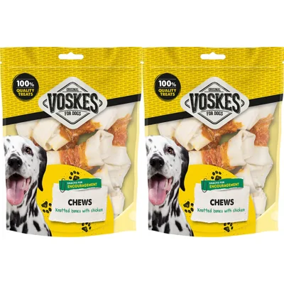 2x Voskes Blanke Kauwknopen Met Kip 10 stuks