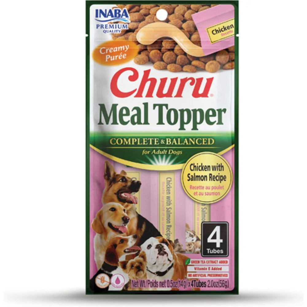 Inaba Churu Meal Topper Hondenvoer Chicken&Salmon 4 x 14 gr