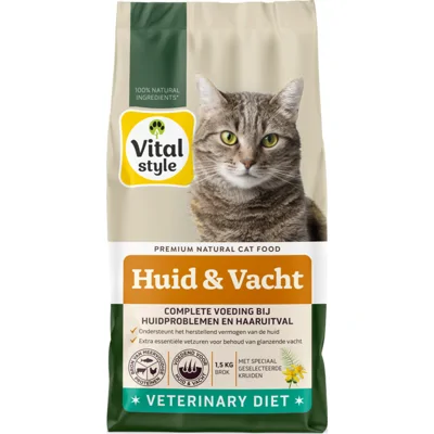 Vitalstyle Huid&Vacht Kattenvoer 1,5 kg