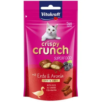 Vitakraft Crispy Crunch Superfood met eend & aronia kattensnack (60 g) 1 verpakking