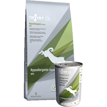 TROVET Hypoallergenic HPD (Horse) Hond - 10 kg + 12 x 400 gr blikken