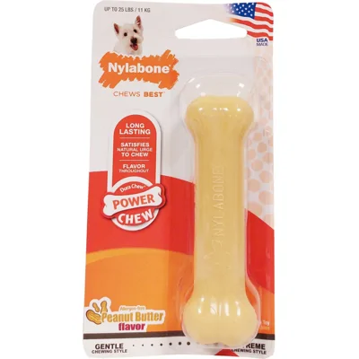 Nylabone Dura Chew Peanut Butter Hondenkluif - Regular (Tot 11 kg)