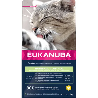 Eukanuba Hairball Control Kip Adult Kattenvoer 2kg