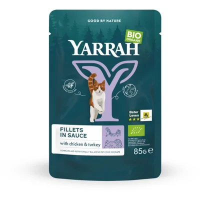 Yarrah Biologische filets met kalkoen in saus 14 x 85 gram