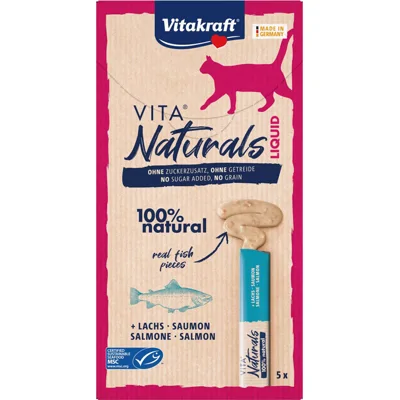 Vitakraft Vita Naturals Liquid kattensnack met zalm (5 st.) 1 verpakking