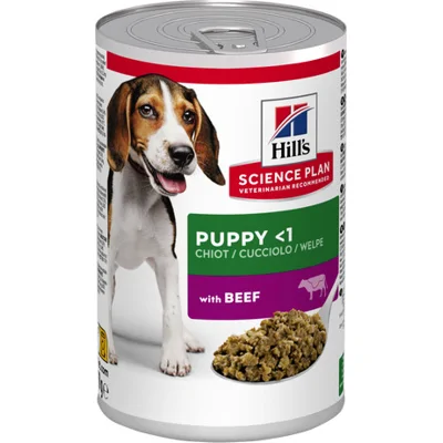 Hill's Puppy nat hondenvoer met rund blik 1 tray (12 x 370 g)