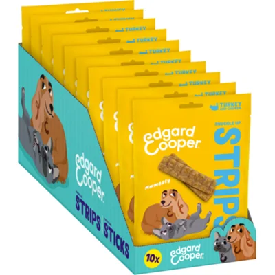 10x Edgard&Cooper Adult Strips Kalkoen - Kip 75 gr