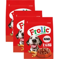 3x Frolic Hondenvoer Droog Rund 2,6 kg