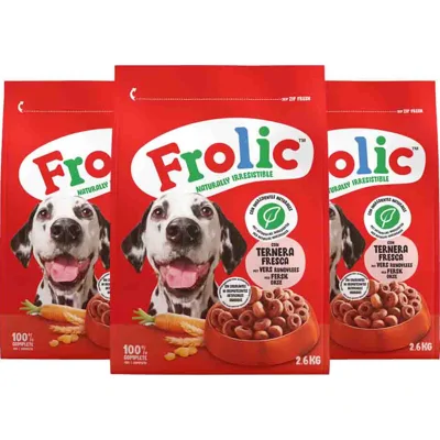 3x Frolic Hondenvoer Droog Rund 2,6 kg