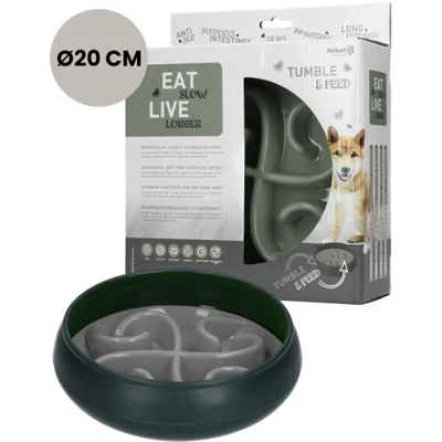 Eat Slow Live Longer Tumble Feeder - Antischrokbak - Grijs