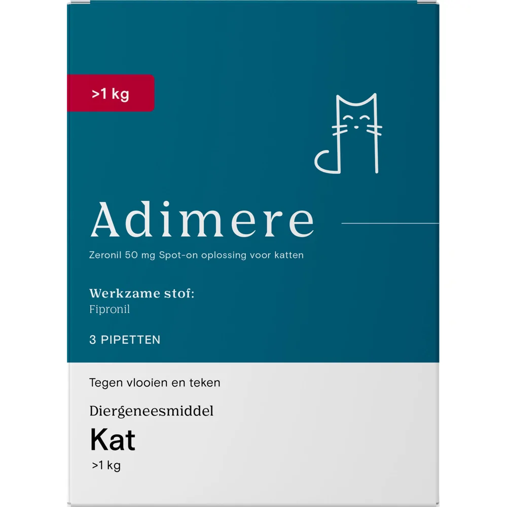 Adimere tegen vlooien en teken - kat - 3 pipetten