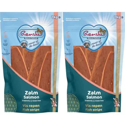 2x Renske Hondensnack Gezonde Beloning Vlees Strip Zalm 1 kg