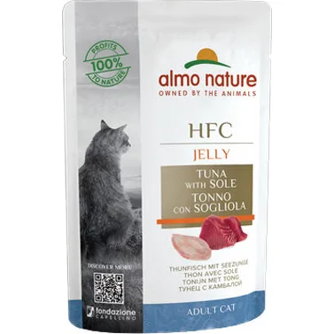 Almo Nature HFC Jelly Kattenvoer - Maaltijdzakje - Tonijn en Tong - 24 x 55