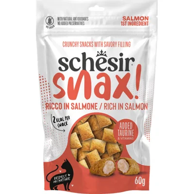8x Schesir Snax! Kat Zalm 60 gr