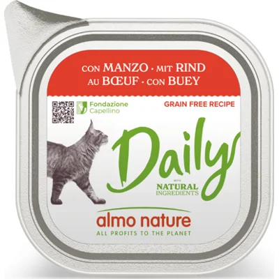 Almo Nature Daily met rund natvoer kat (100 g) 32 x 100 g