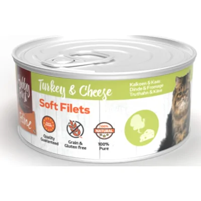 12x HobbyFirst Feline Blik Zachte Filets Kalkoen&Kaas 70 gr