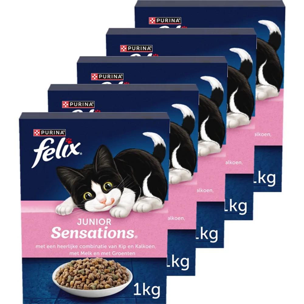 5x Felix Kattenvoer Junior Sensations 1 kg