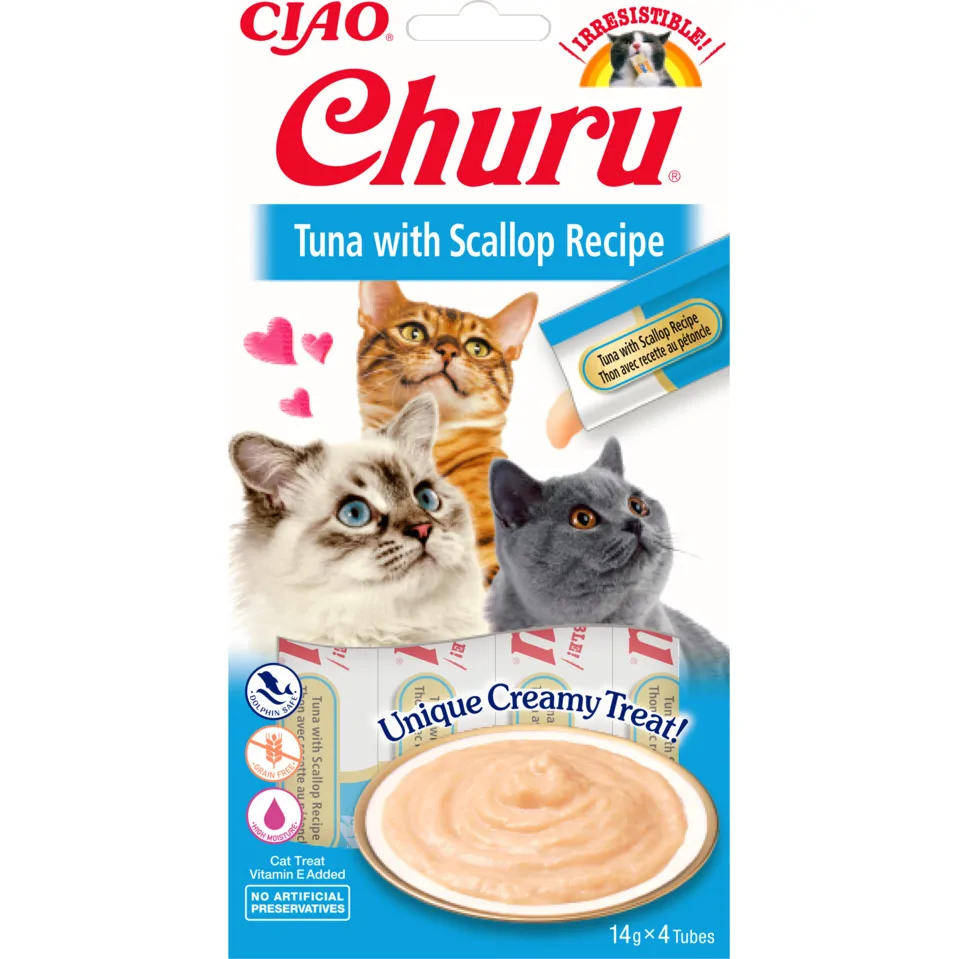 Ciao Kattensnack Churu Tonijn - Sint Jacobsschelp 60 gr