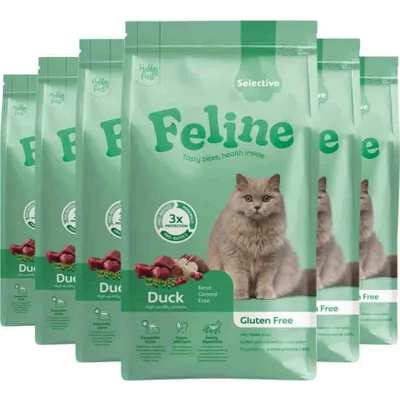 6x HobbyFirst Feline Kattenvoer Droog Sensitive Selective 1,5 kg