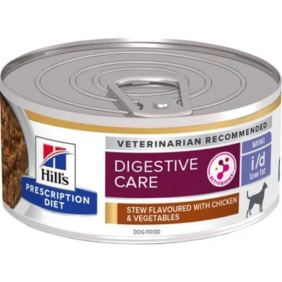 Hill's Prescription Diet i/d Low Fat Digestive Care met kip hondenvoer nat stoofpotje kip & groenten 156g blik