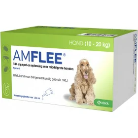 Amflee Spot-On 134 mg hond M 10 - 20 kg 2 x 3 pipetten