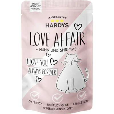Hardys Love Affair kip met garnalen natvoer kat (zakjes) 12 x 100 g