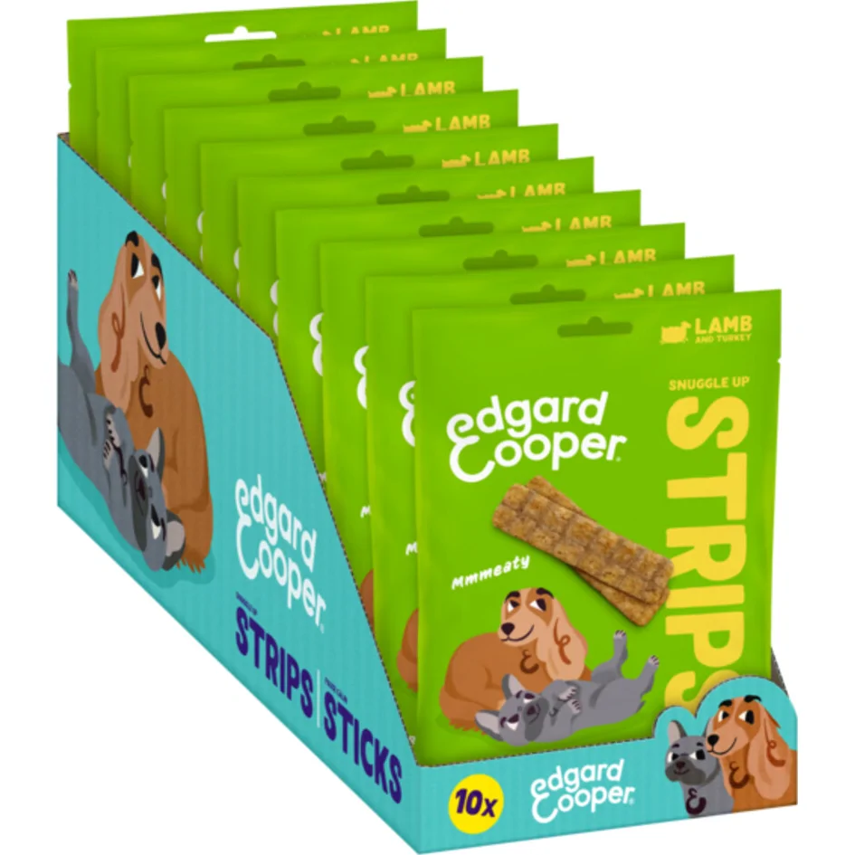 10x Edgard&Cooper Adult Strips Lam&Kalkoen 75 gr