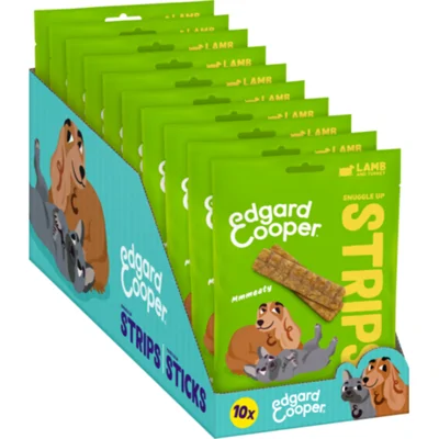 10x Edgard&Cooper Adult Strips Lam&Kalkoen 75 gr