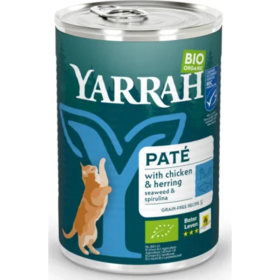 12x Yarrah Bio Kattenvoer Paté Vis 400 gr