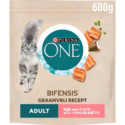 6x Purina ONE Adult Zalm Graanvrij 600 gr