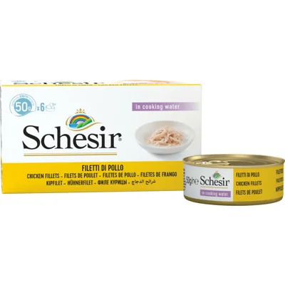 8x Schesir Kattenvoer Kipfilet - Rijst 6 x 50 gr