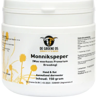 Groene Os Monnikspeper - Hond/kat - 150 g
