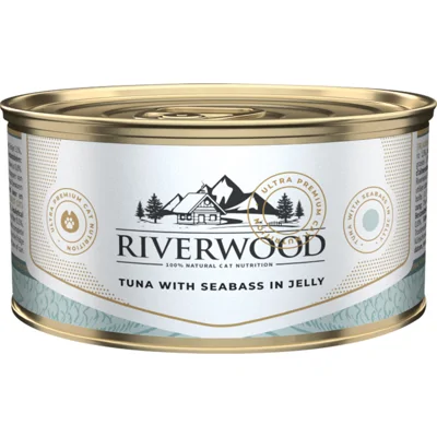 Riverwood Caviar for Cats - Tuna with Seabass in Jelly - 24 x 85 gram