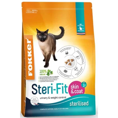 Fokker Steri-Fit Skin & Coat kattenvoer 2 x 10 kg