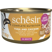 Schesir tonijn en kip (in bouillon) natvoer kat (blikjes) 1 tray (12 x 85 g)