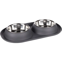 Eet- en drinkpot Duo Dinner Grafa donkergrijs voor hond en kat 2 x 500 ml