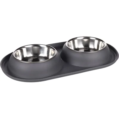 Eet- en drinkpot Duo Dinner Grafa donkergrijs voor hond en kat 2 x 500 ml