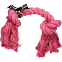 Katoenen flostouw roze voor de hond 40 cm